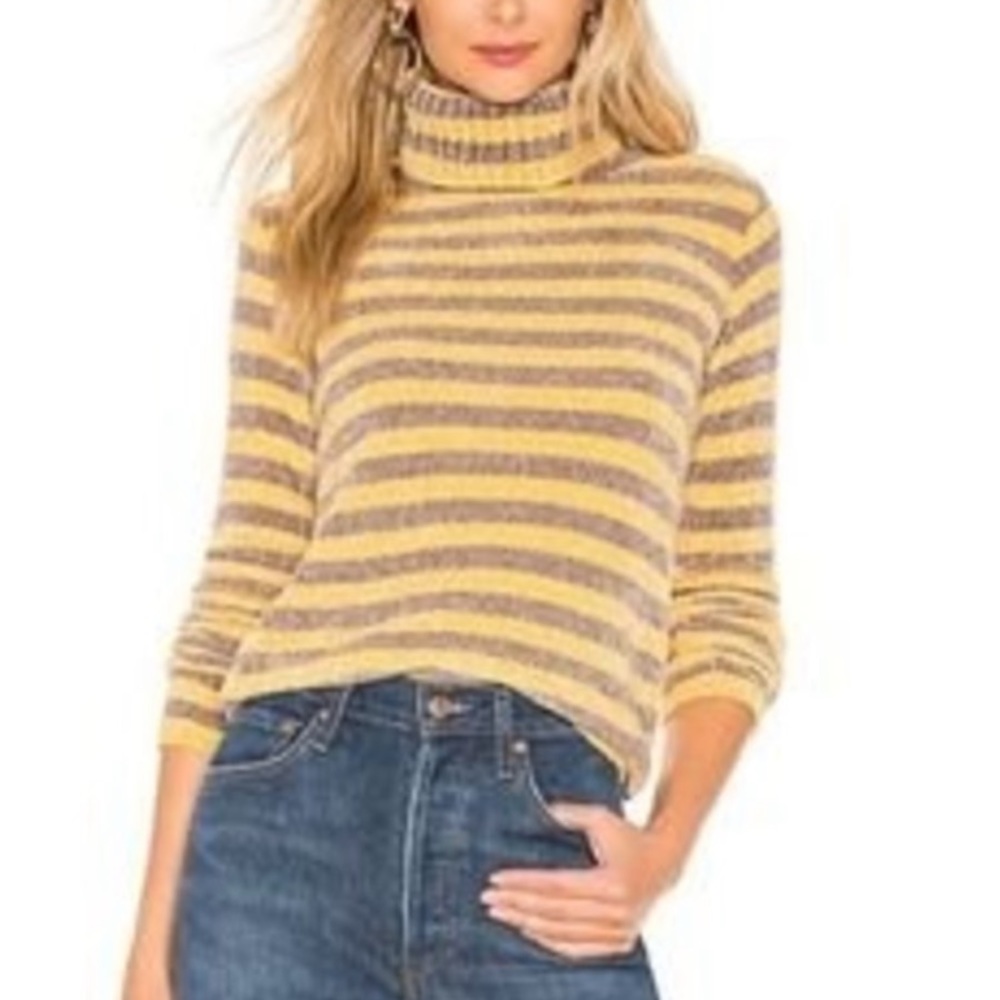 LOVERS + FRIENDS Cypress Stripe Yellow Sweater- NEVER WORN